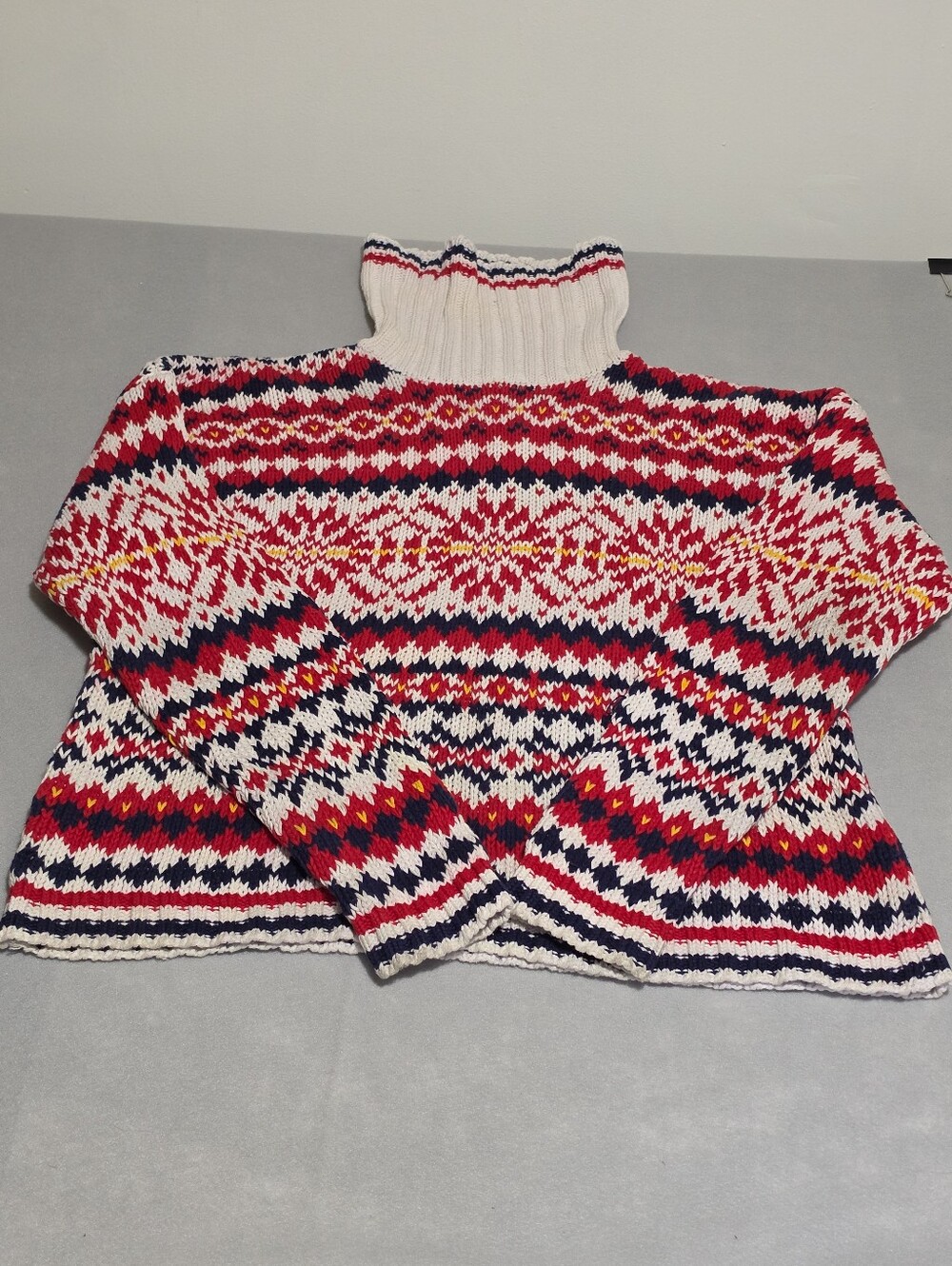 Vintage Bravo Fair Isle Nordic Turtleneck Sweater M